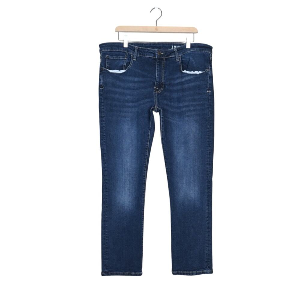 Izod Mens 38x30 Slim Straight Jean